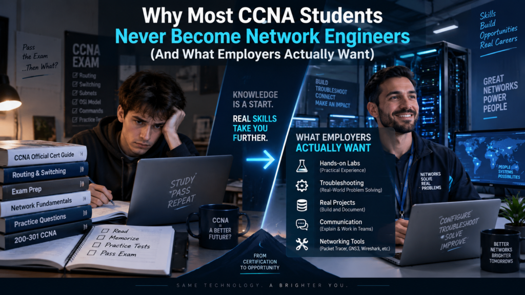Why Most CCNA Students Never Become Network Engineers (And What Employers Actually Want)